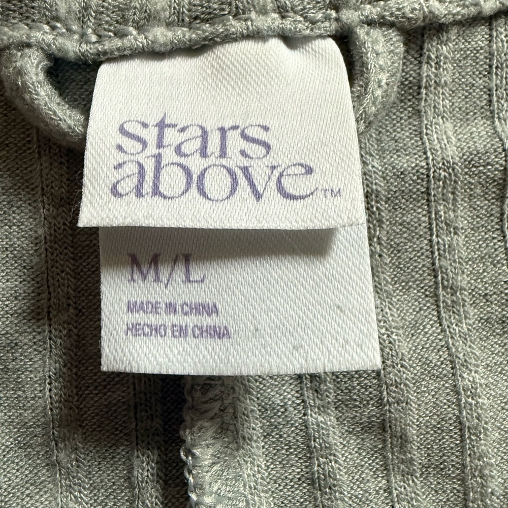 Stars Above M/L Wide Ribbed Open Front Robe - Gray - Picture 2 of 7